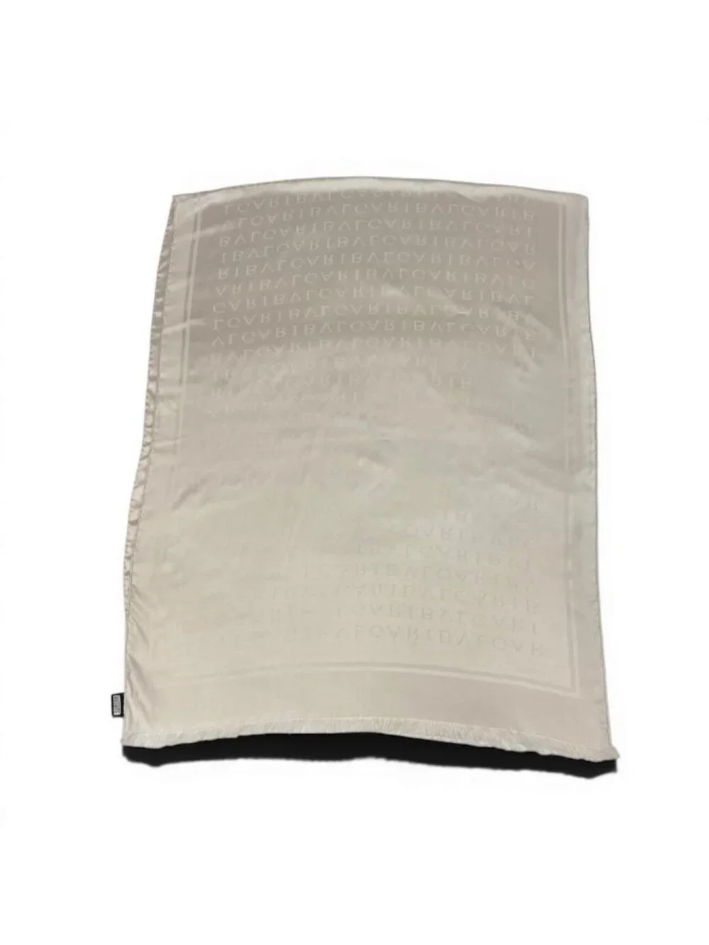 Bvlgari Logo Silk Scarf Fringe Ivory